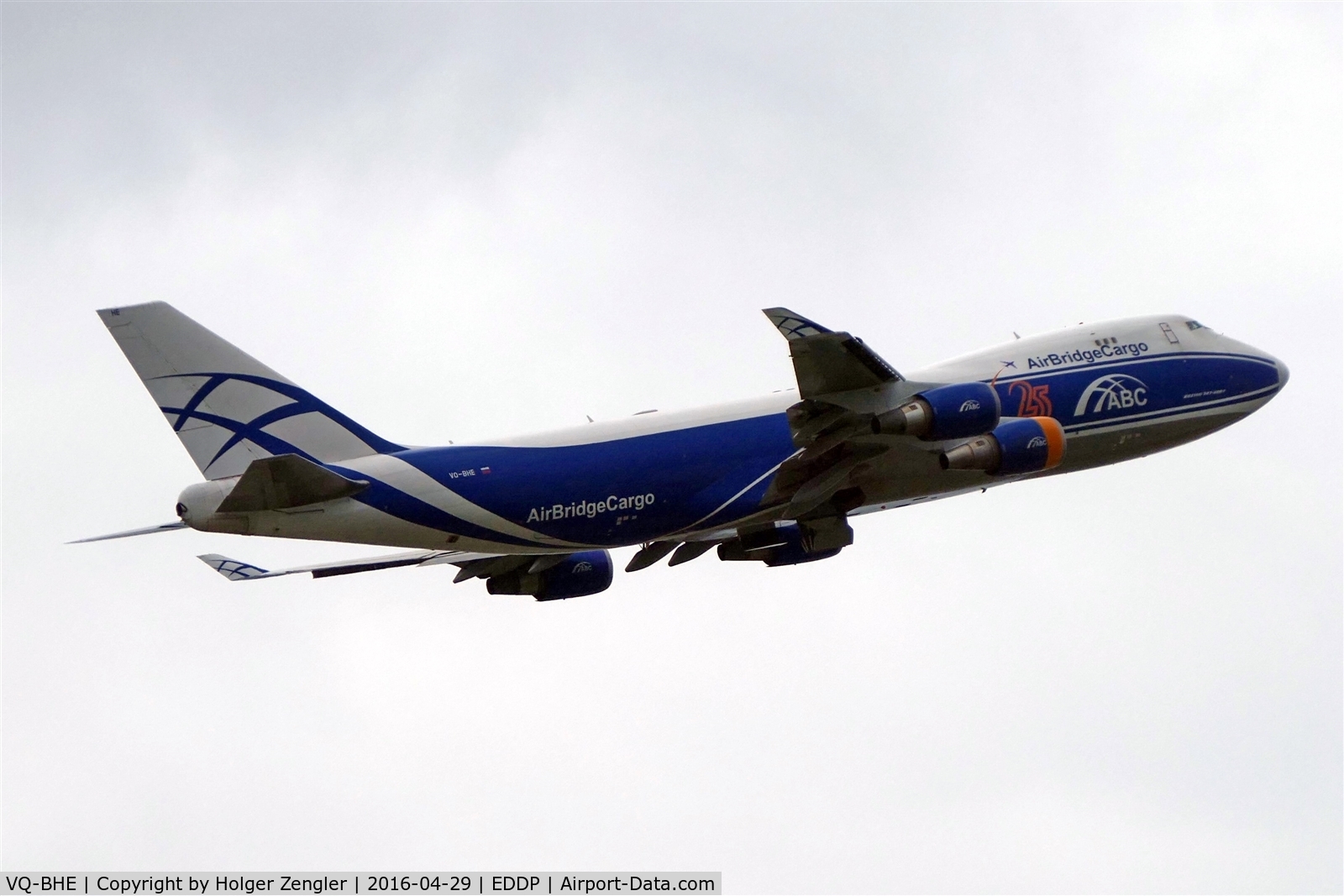 VQ-BHE, 2008 Boeing 747-4KZF (SCD) C/N 36784, AirBridgeCargo is leaving after a three days check on LEJ...