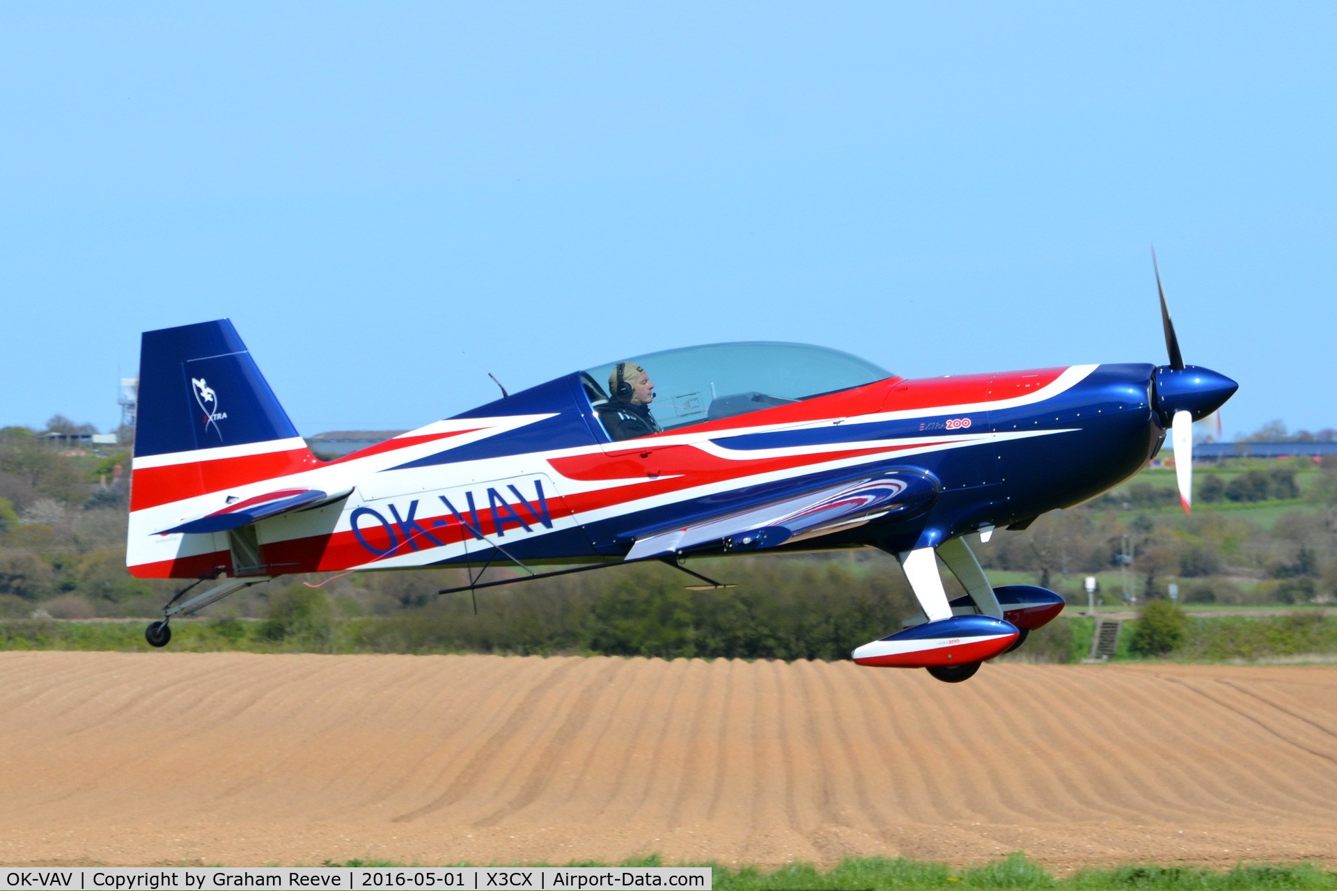 OK-VAV, 2012 Extra EA-300 C/N 1044, Departing from Northrepps.
