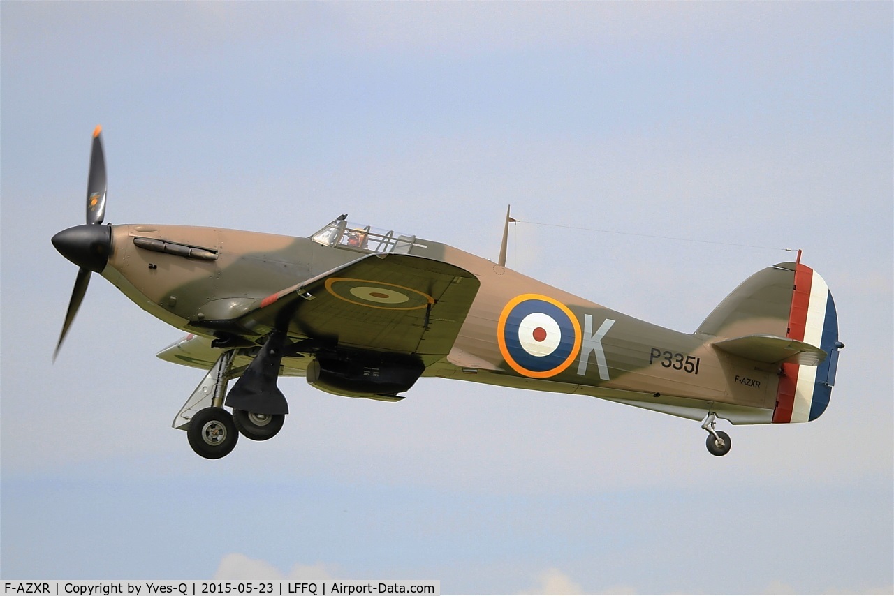 F-AZXR, Hawker Hurricane IIA C/N Not found ZK-TPK, Hawker Hurricane Mk.IIa, Take off rwy 28, La Ferté-Alais airfield (LFFQ) Airshow 2015
