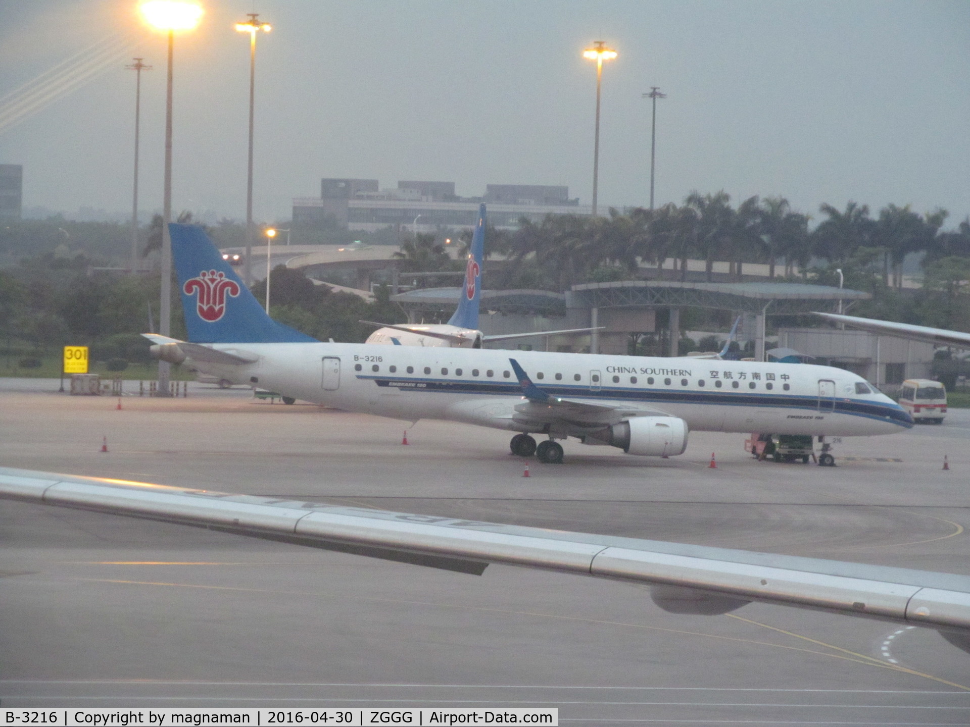 B-3216, 2012 Embraer 190LR (ERJ-190-100LR) C/N 19000598, ERJ of china southern at home hub of Guangzhou.