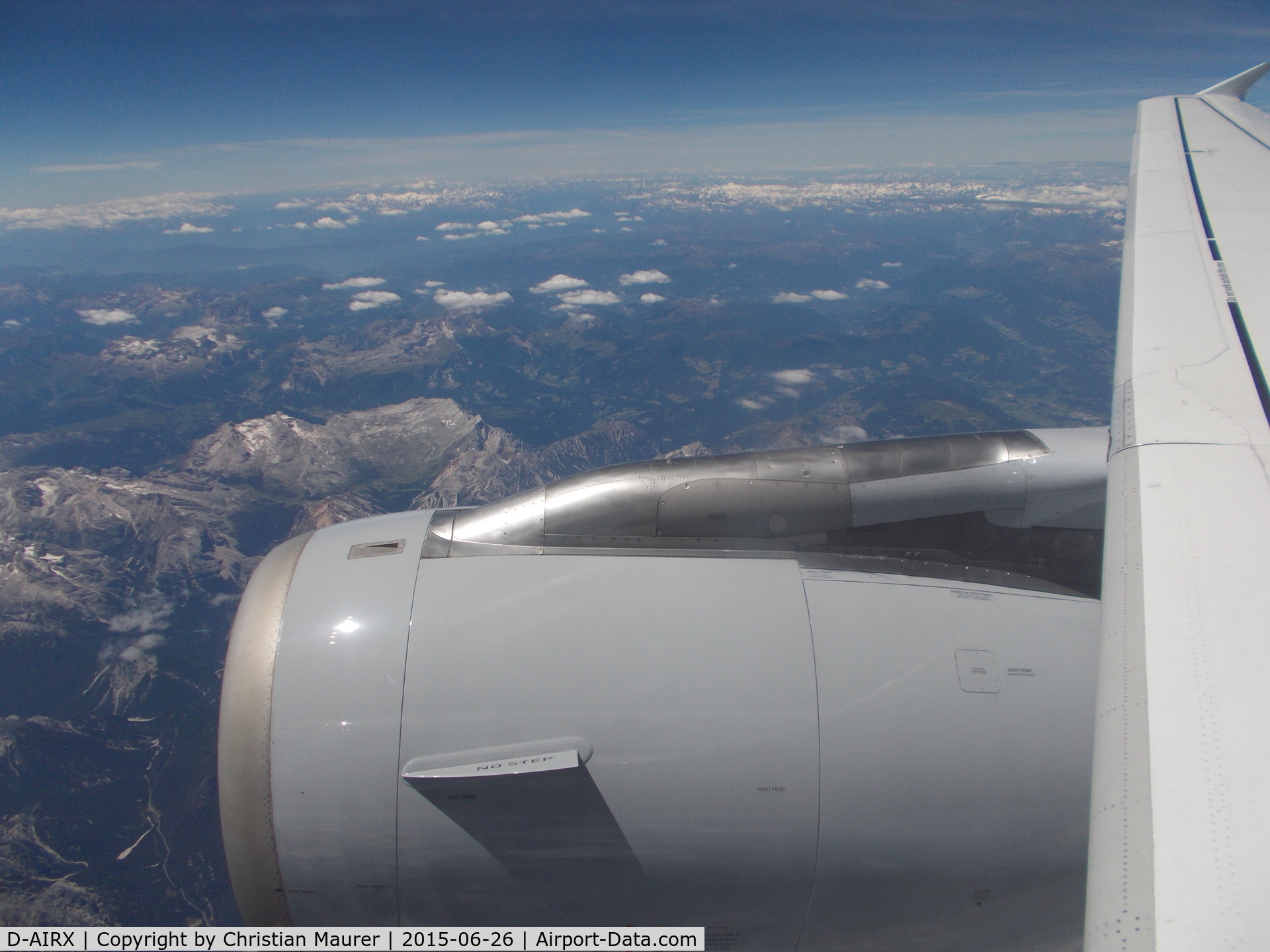 D-AIRX, 1998 Airbus A321-131 C/N 0887, Lufthansa A321 Wing Enroute from MUC-FCO over Alps
