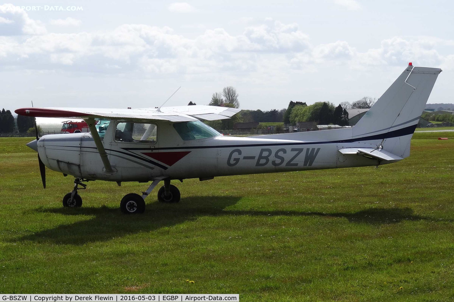 G-BSZW, 1977 Cessna 152 C/N 152-81072, 152, Stars Fly Flying School Elstree based, previously N48958, seen parked up.