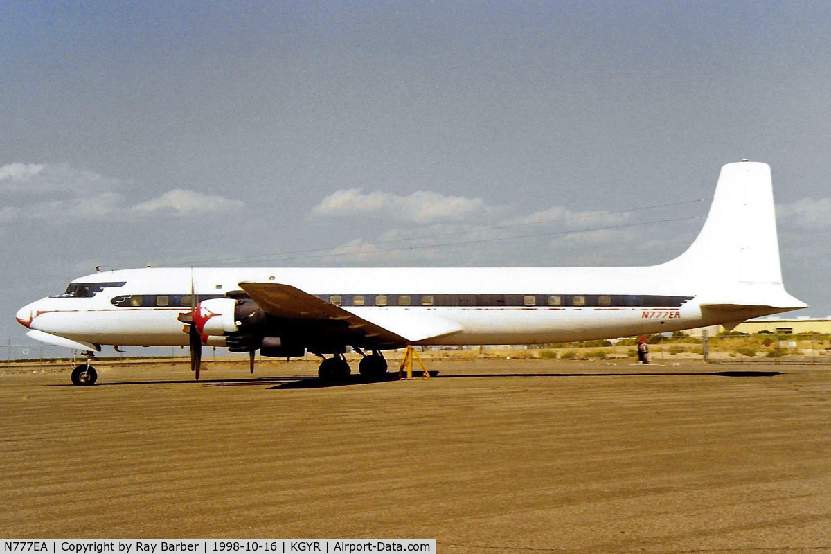 N777EA, 1958 Douglas DC-7C Seven Seas Seven Seas C/N 45549, Douglas DC-7C [45549] Phoenix-Goodyear~16/10/1998