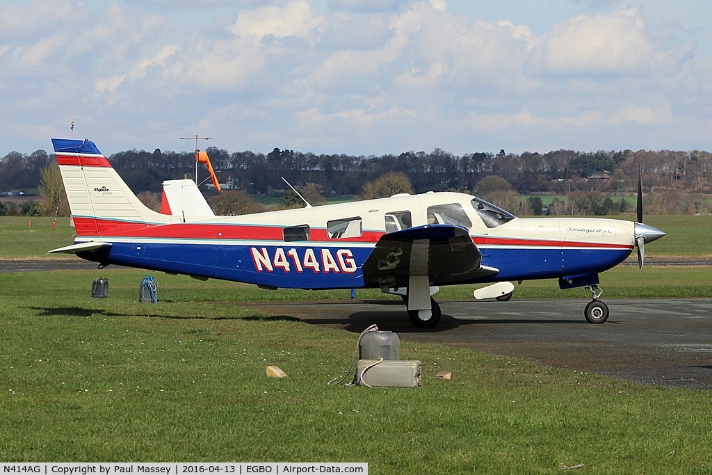 N414AG, 2000 Piper PA-32R-301T Turbo Saratoga C/N 3257184, Visitor to Wolverhampton (Halfpenny Green).