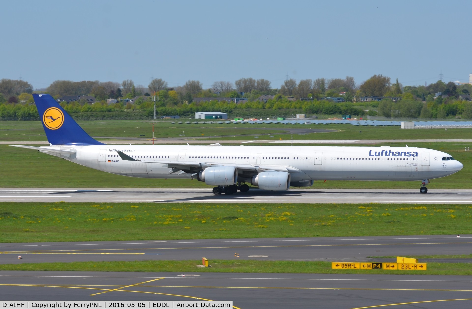 D-AIHF, 2003 Airbus A340-642 C/N 543, Lufthansa A346 departing for JFK