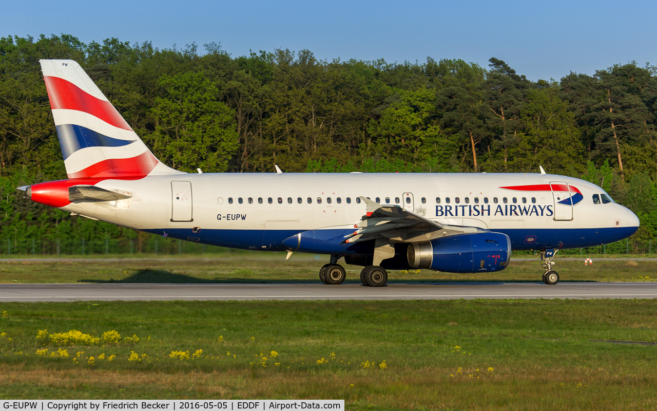 G-EUPW, 2001 Airbus A319-131 C/N 1440, departure via RW18W