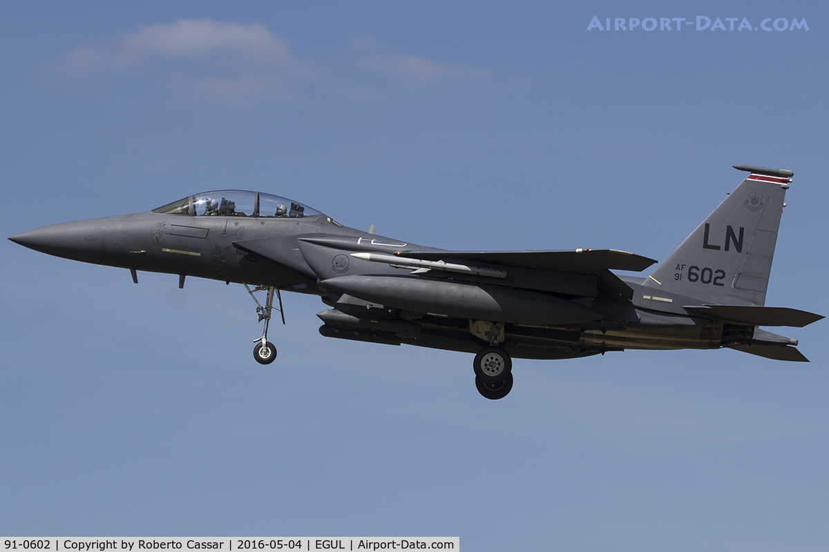 91-0602, 1991 McDonnell Douglas F-15E Strike Eagle C/N 1245/E203, Lakenheath 2016