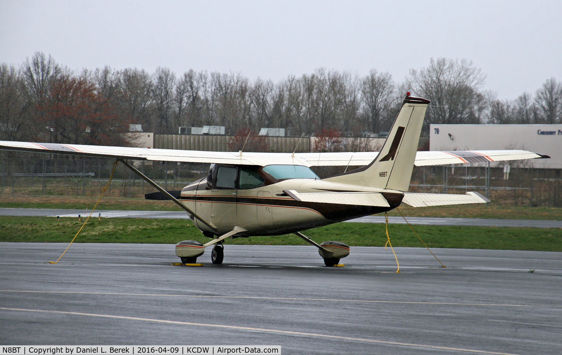 N8BT, 1973 Cessna 182P Skylane C/N 18261726, A colorful aircraft on a gray day.