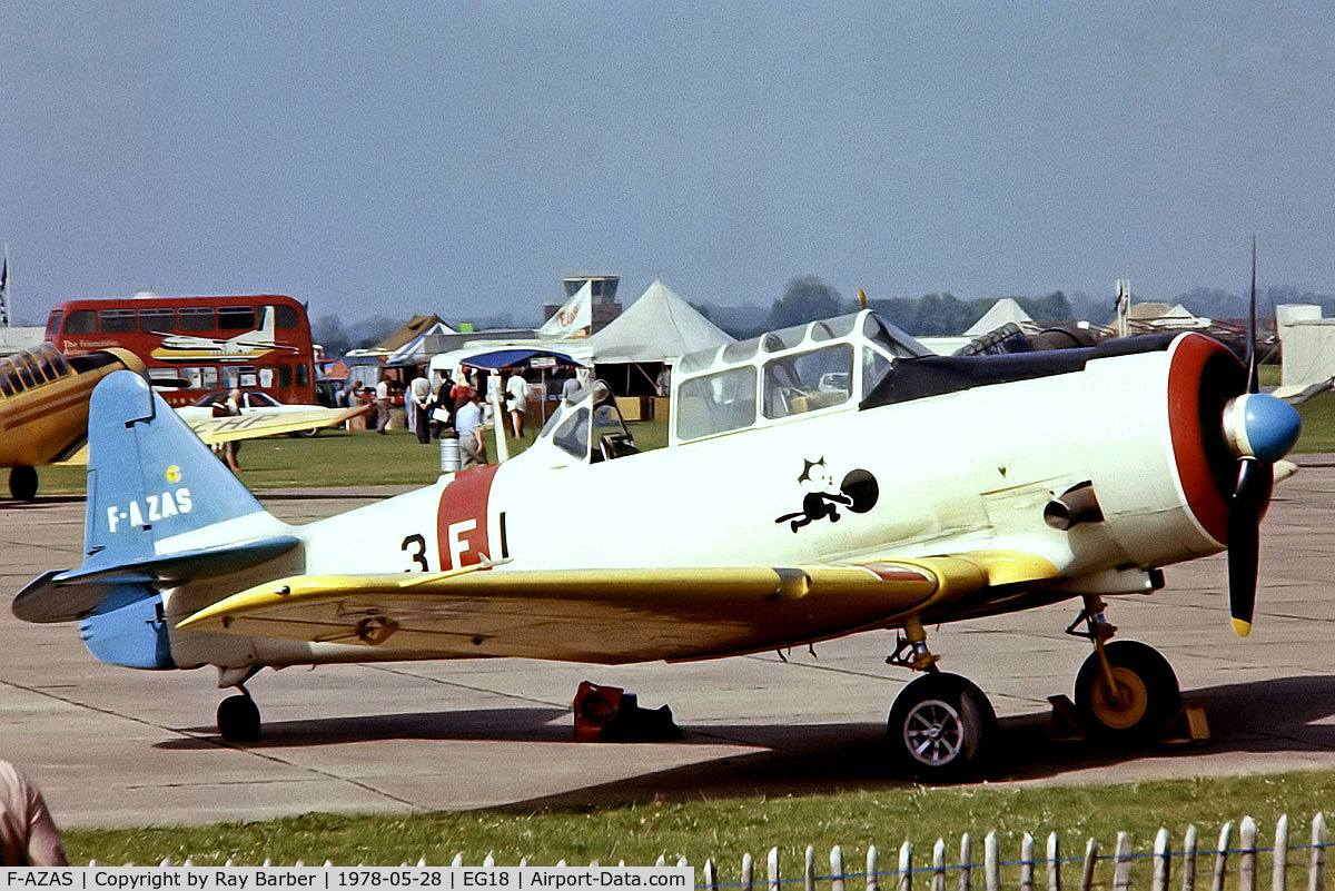 F-AZAS, 1951 North American T-6G Texan C/N 182-736, North American T-6G Texan [182-736] Bassingbourn~G 28/05/1978. From a slide.