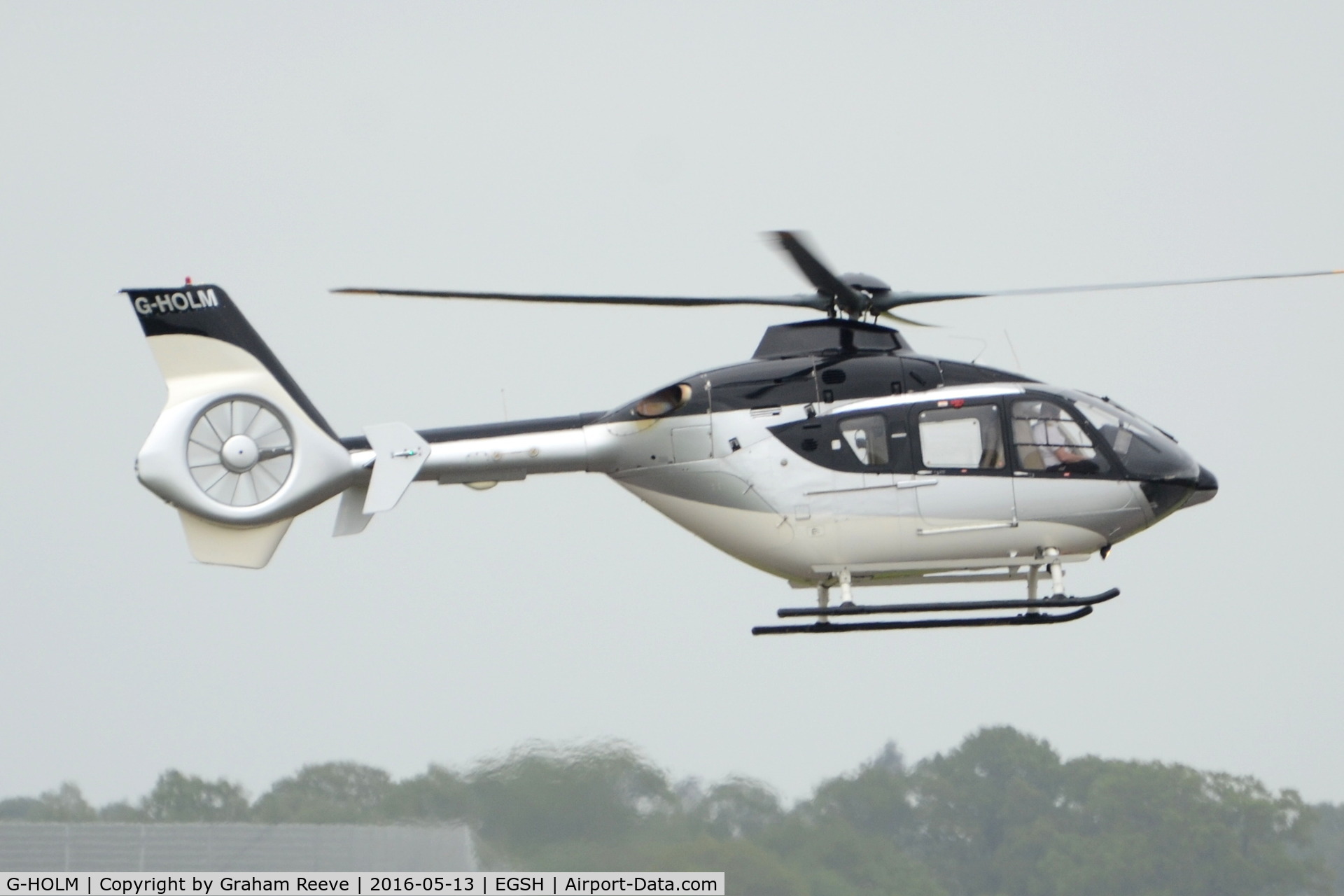 G-HOLM, 2007 Eurocopter EC-135T-2+ C/N 0574, Landing at Norwich.