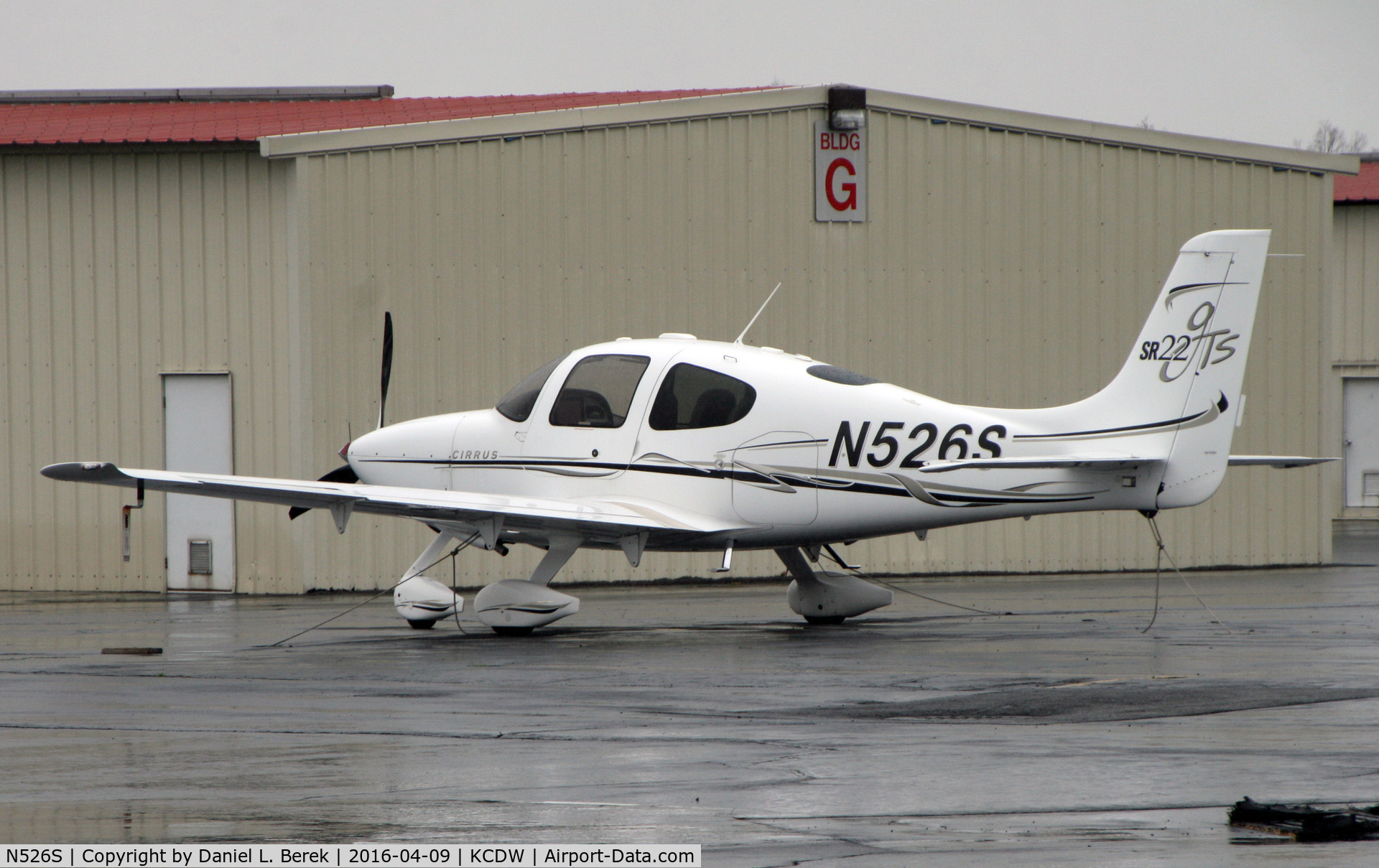 N526S, 2005 Cirrus SR22 GTS C/N 1667, Caught this sleek airplane snoozing on a lazy, rainy day.