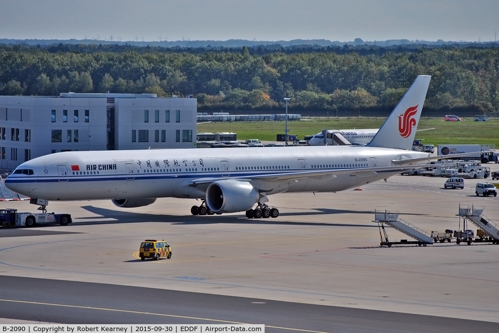 B-2090, 2012 Boeing 777-39L/ER C/N 38669, On tow to be prepped for departure