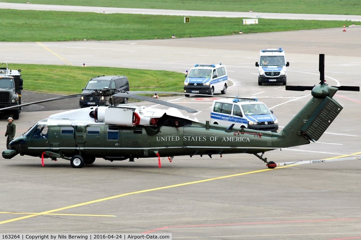 163264, 1988 Sikorsky VH-60N Whitehawk C/N 70-1192, at Hannover HAJ during Obamas visit