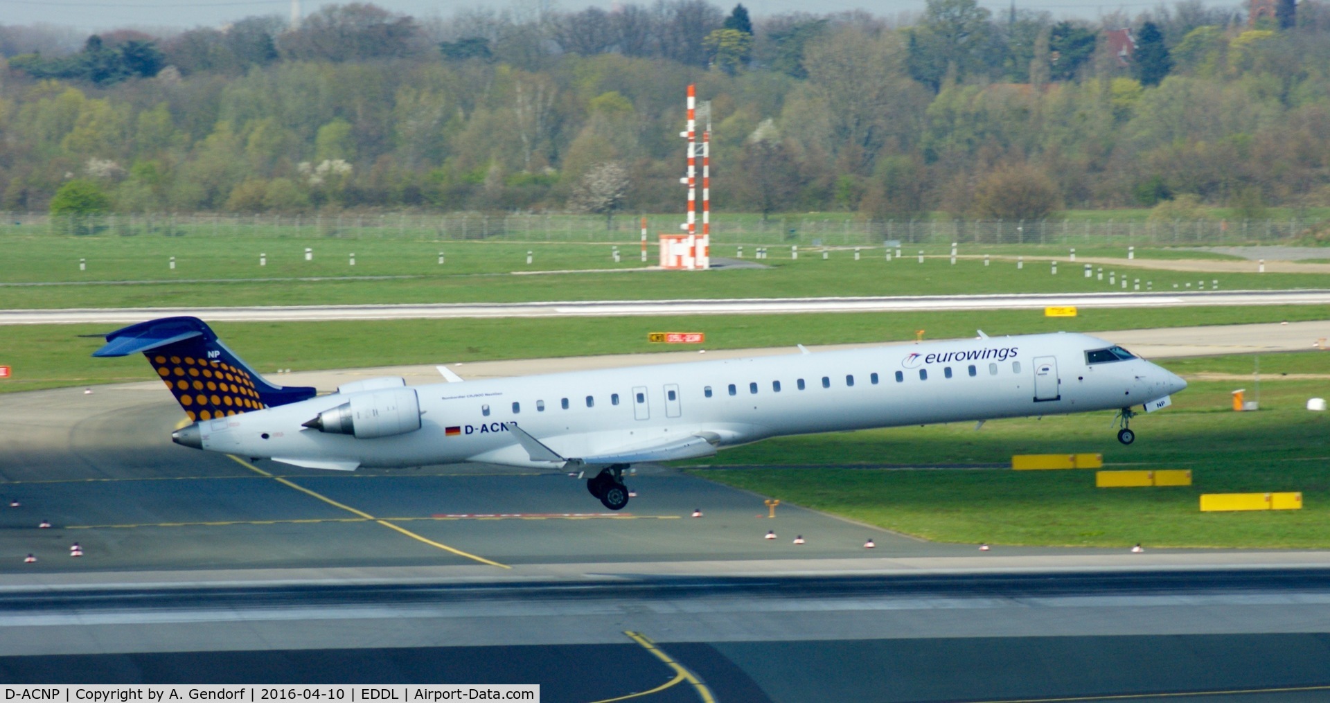 D-ACNP, 2010 Bombardier CRJ-900LR (CL-600-2D24) C/N 15259, Eurowings, seen here landing RWY05R at Düsseldorf Int'l(EDDL)