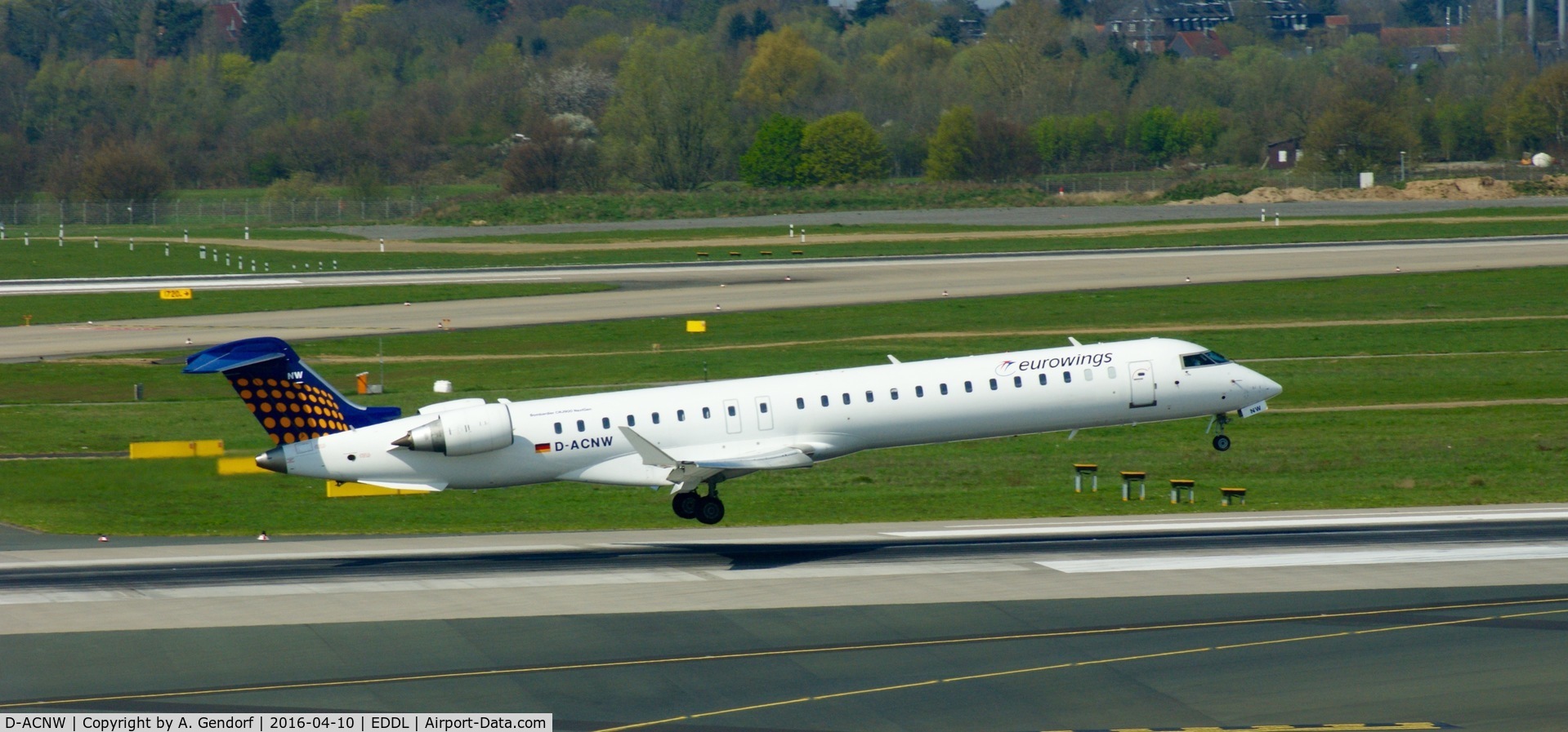 D-ACNW, 2011 Bombardier CRJ-900LR (CL-600-2D24) C/N 15269, Eurowings, is here landing at Düsseldorf Int'l(EDDL)