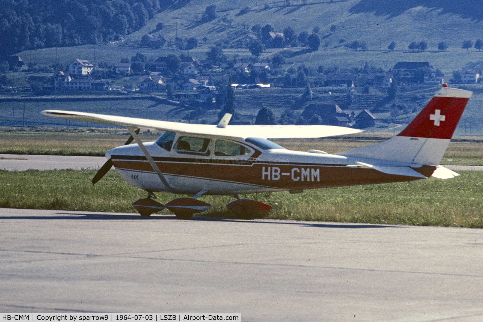 HB-CMM, 1963 Cessna 182G Skylane Skylane C/N 18255081, Parked at Berne airport.