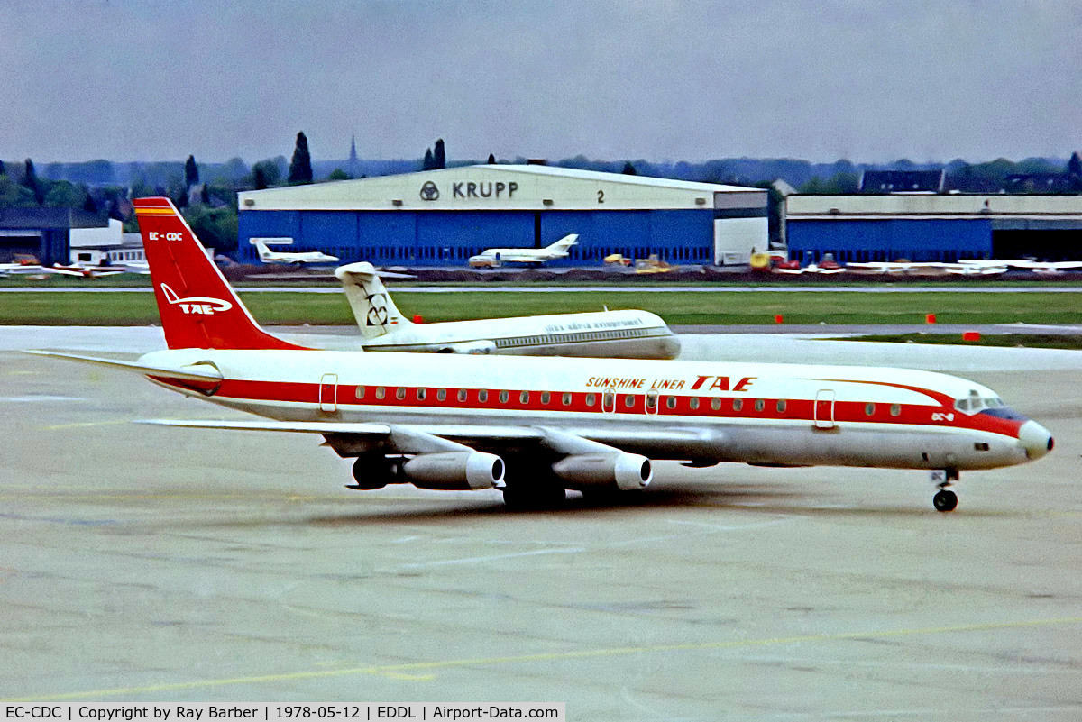 EC-CDC, 1960 Douglas DC-8-33 C/N 45567, Douglas DC-8-32/33 [45567] (TAE) Dusseldorf~D 12/05/1978. From a slide.