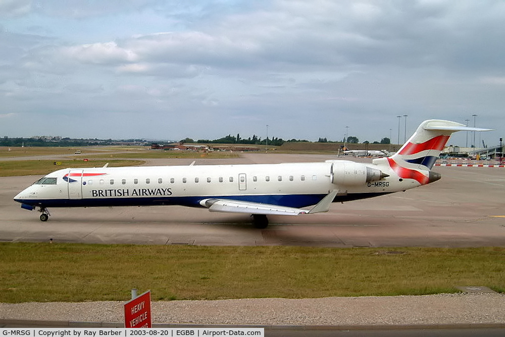 G-MRSG, 2002 Bombardier CRJ-701ER (CL-600-2C10) Regional Jet C/N 10052, Canadair CRJ-700 [10052] (Maersk Air UK/British Airways) Birmingham Int'l~G 20/08/2003