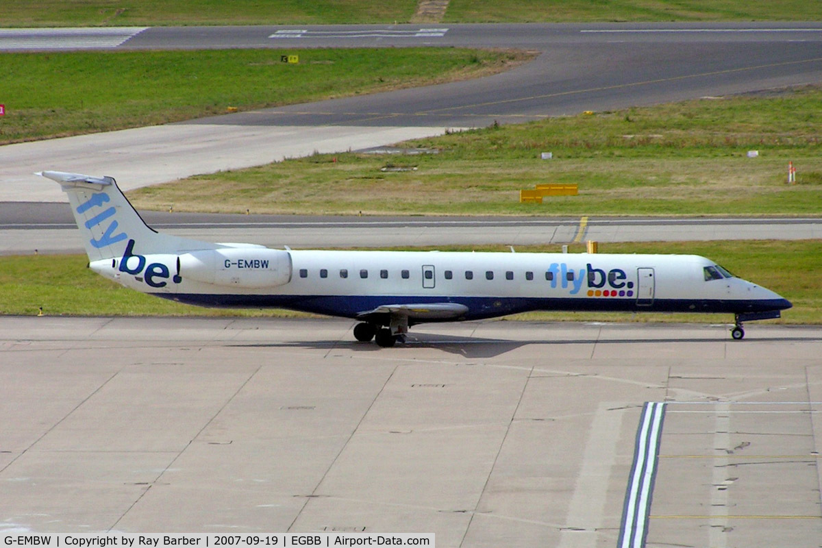 G-EMBW, 2001 Embraer EMB-145EU (ERJ-145EU) C/N 145546, Embraer ERJ-145EU [145546] (Flybe) Birmingham Int'l~G 19/09/2007