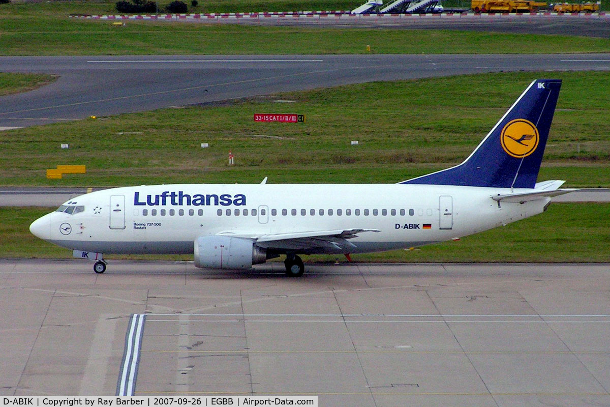 D-ABIK, 1991 Boeing 737-530 C/N 24823, Boeing 737-530 [24823] (Lufthansa) Birmingham Int'l~G 26/09/2007