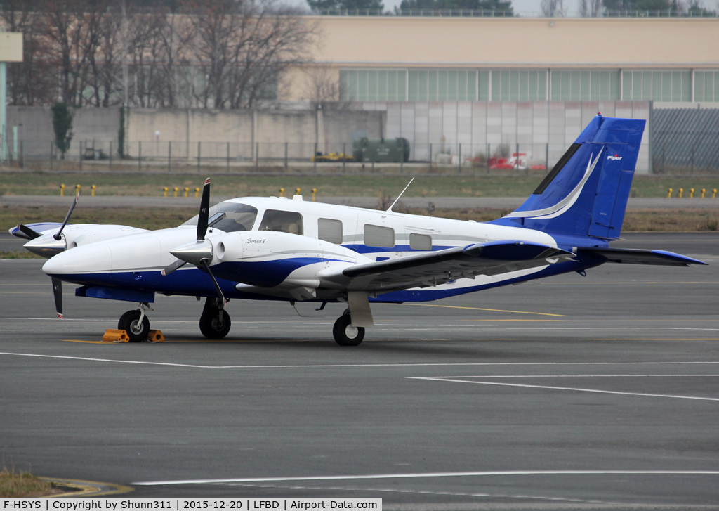 F-HSYS, 2012 Piper PA-34-220T Seneca V C/N 3449464, Parked at the General Aviation area...
