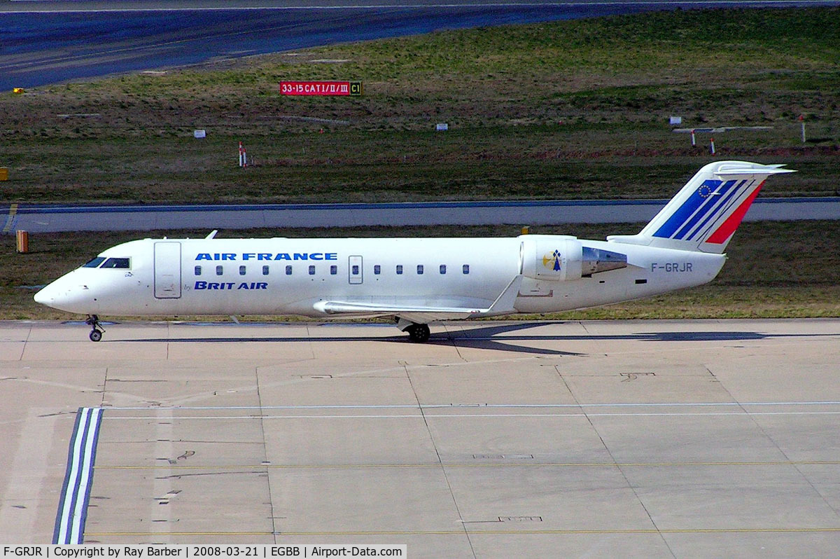 F-GRJR, 2000 Canadair CRJ-100ER (CL-600-2B19) C/N 7375, Canadair CRJ-100ER [7375] (Air France/Brit Air) Birmingham Int'l~G 21/03/2008