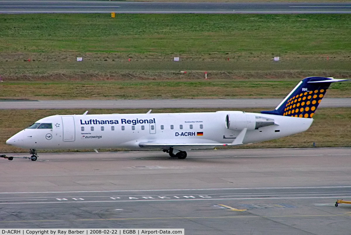 D-ACRH, 2002 Canadair CRJ-200LR (CL-600-2B19) C/N 7738, Canadair CRJ-200LR [7738] (Eurowings/Lufthansa Regional) Birmingham Int'l~G 22/02/2008