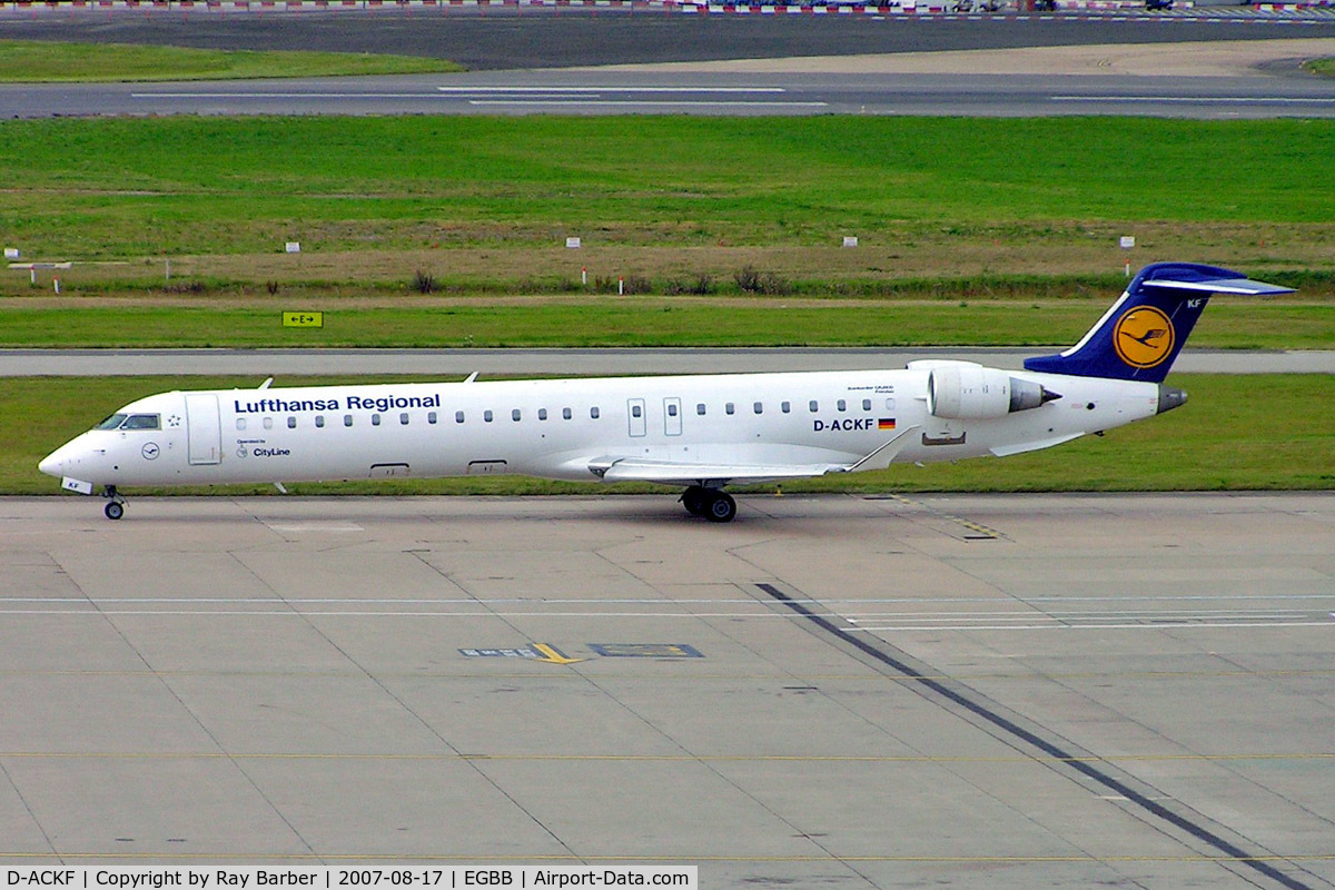 D-ACKF, 2006 Bombardier CRJ-900LR (CL-600-2D24) C/N 15083, Canadair CRJ-900 [15083] (Lufthansa Regional/ Cityline) Birmingham Int'l~G 17/08/2007