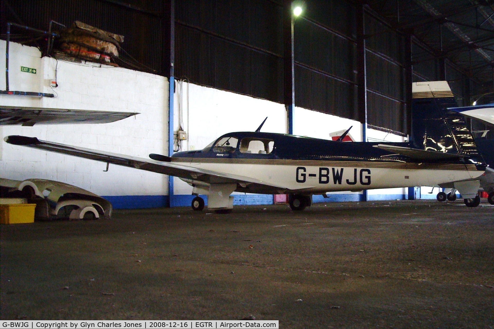 G-BWJG, 1993 Mooney M20J 201 C/N 24-3319, With thanks to the engineer of Metair who granted me authority to take photos in the hangar. Previously N1083P.