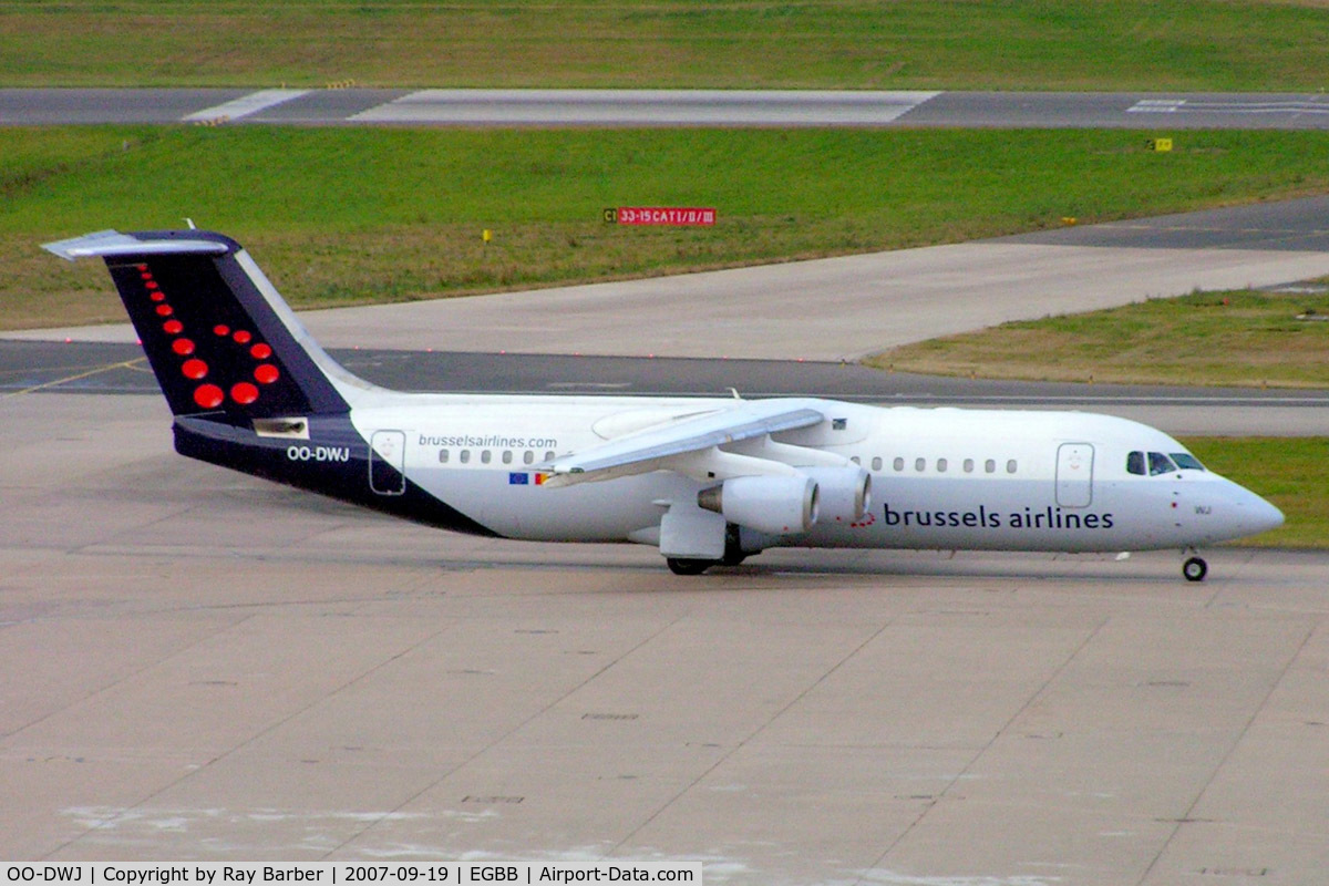 OO-DWJ, 1999 British Aerospace Avro 146-RJ100 C/N E3355, BAe 146-RJ100 [E3355] (Brussels Airlines) Birmingham Int'l~G 19/09/2007