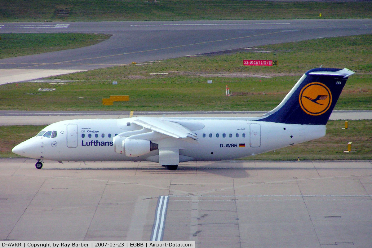 D-AVRR, 1997 BAE Systems Avro 146-RJ85 C/N E.2317, BAe 146-RJ85 [E2317] (Lufthansa Regional) Birmingham Int'l~G 19/06/2007