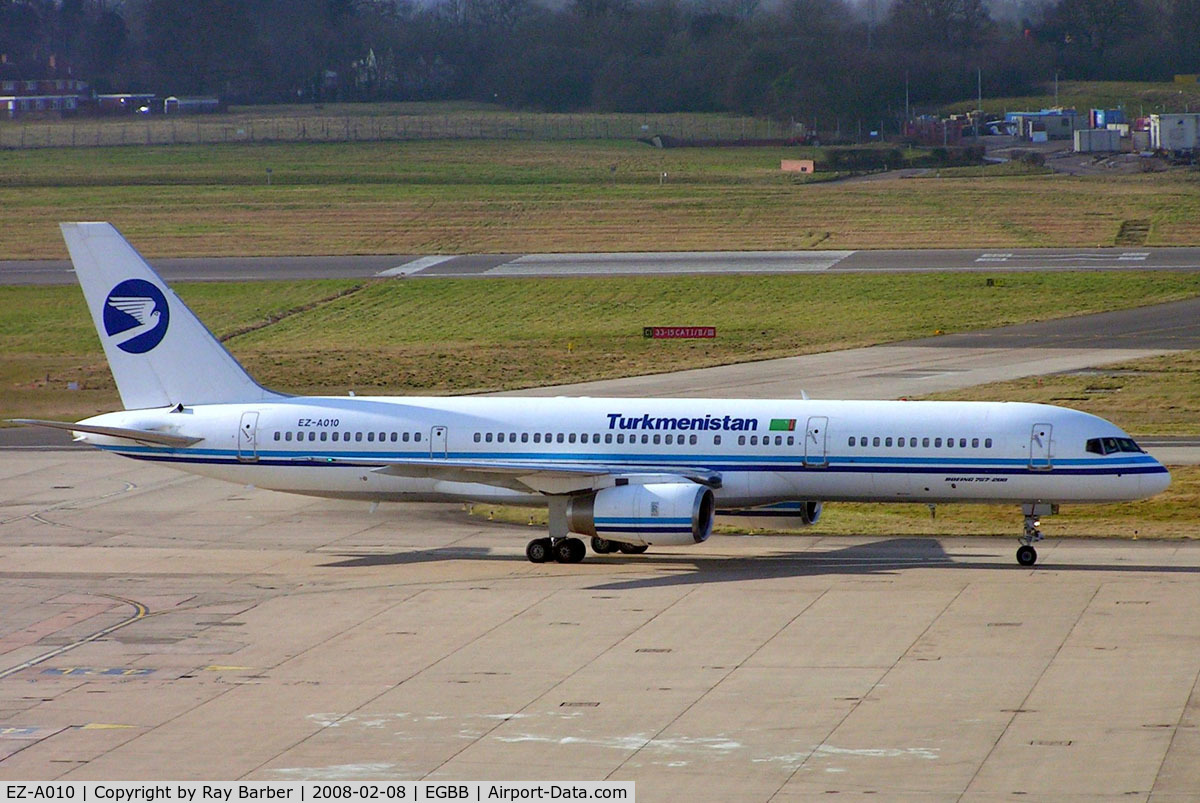 EZ-A010, 1991 Boeing 757-23A C/N 25345, Boeing 757-23A [25345] (Turkmenistan Airlines) Birmingham Int'l~G 08/02/2008
