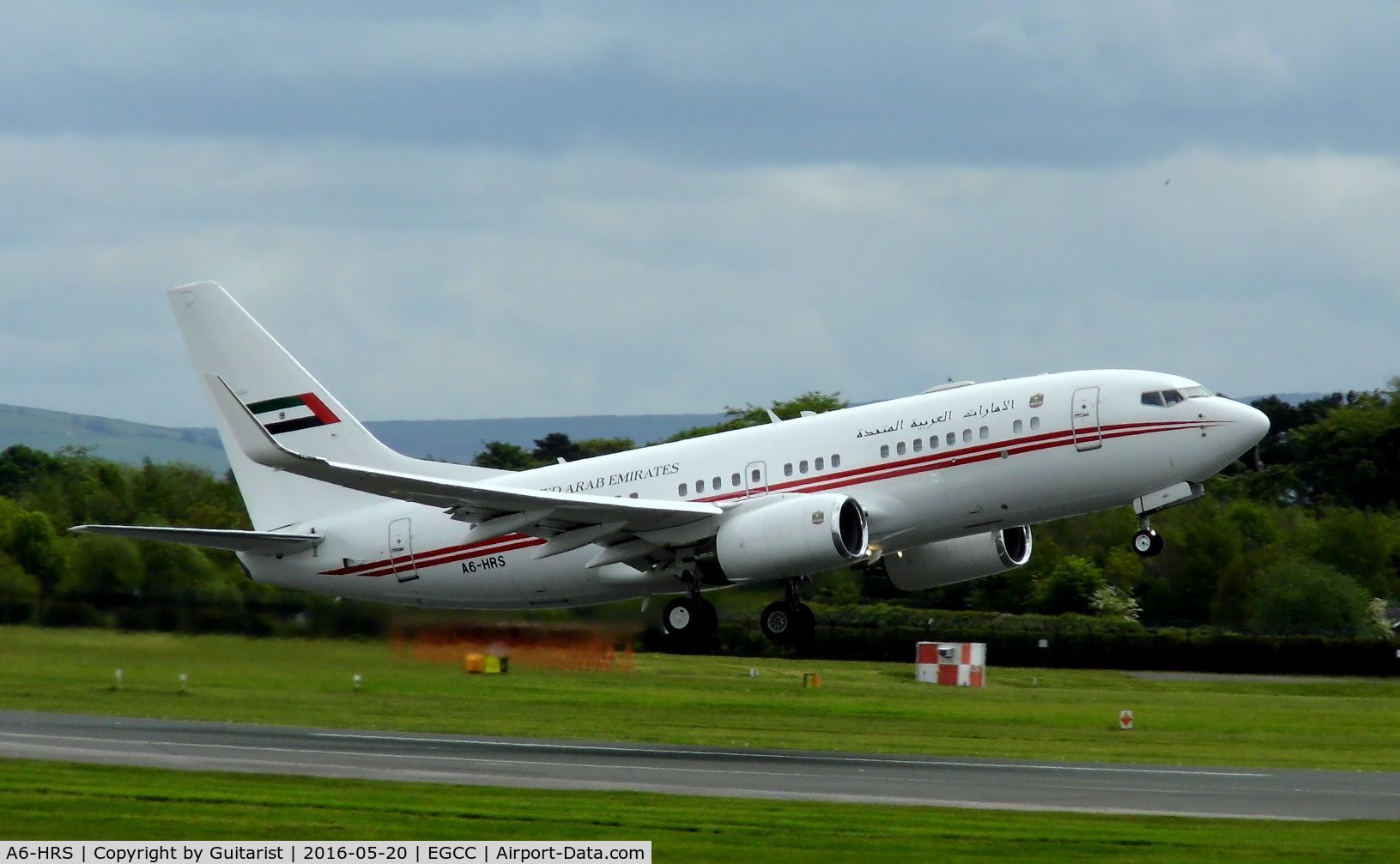 A6-HRS, Boeing 737-7E0 BBJ C/N 29251, At Manchester