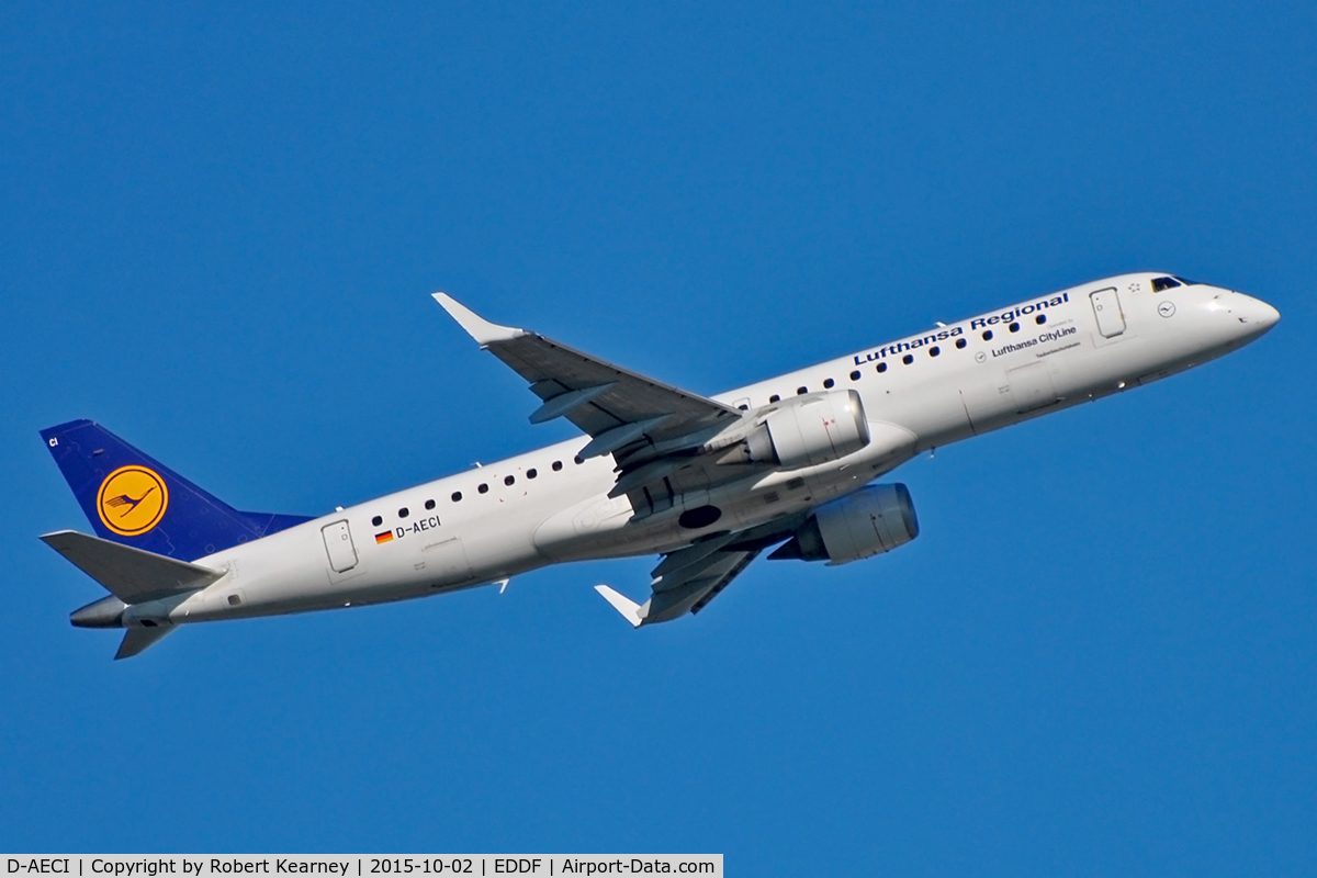 D-AECI, 2010 Embraer 190LR (ERJ-190-100LR) C/N 19000381, Climbing out of EDDF