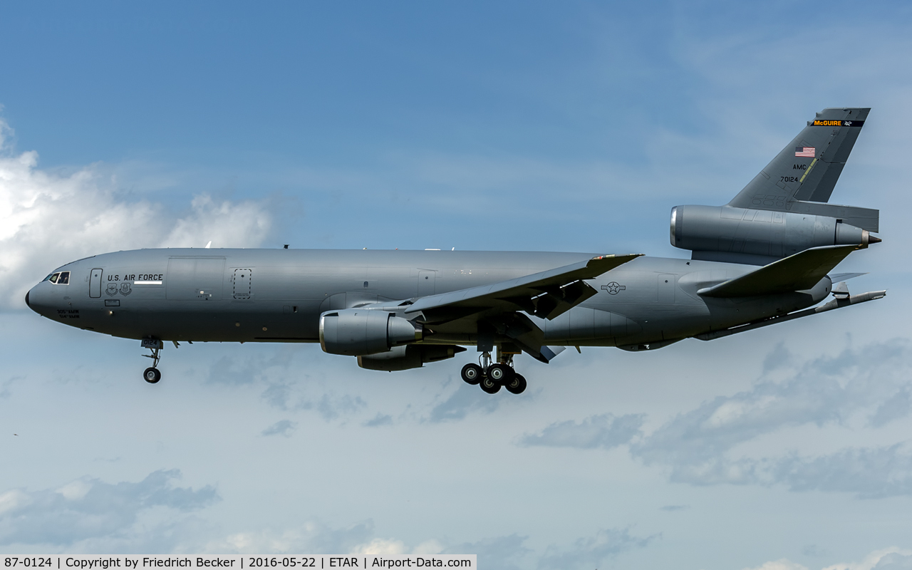 87-0124, 1987 McDonnell Douglas KC-10A Extender C/N 48310, on final RW26