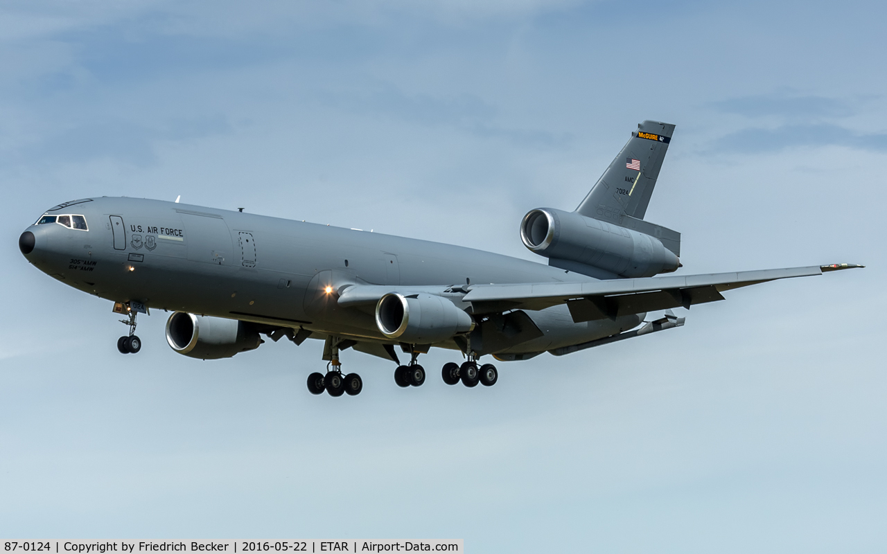 87-0124, 1987 McDonnell Douglas KC-10A Extender C/N 48310, on final RW26