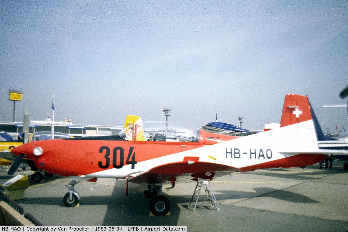 HB-HAO, 1978 Pilatus PC-7 Turbo Trainer C/N 101, Pilatus PC-7 Turbo Trainer at Le Bourget in 1983