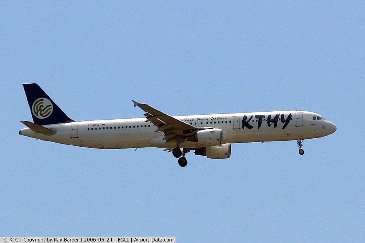 TC-KTC, 2001 Airbus A321-211 C/N 1451, Airbus A321-211 [1451] (KTHY-Cyprus Turkish Airlines) Home~G 24/06/2006. On approach 27L.