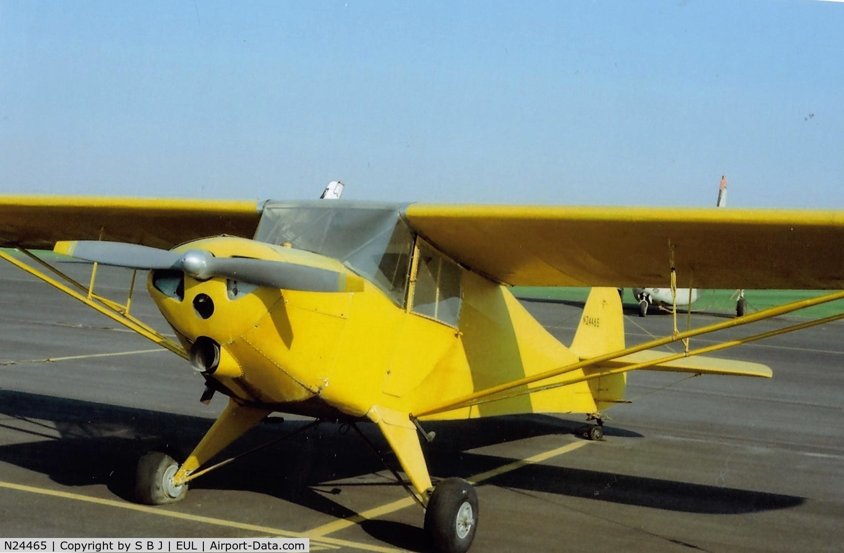 N24465, 1940 Taylorcraft BC-65 C/N 1802, Front view of 465. The early Tcrafts did not have an air intake filter.