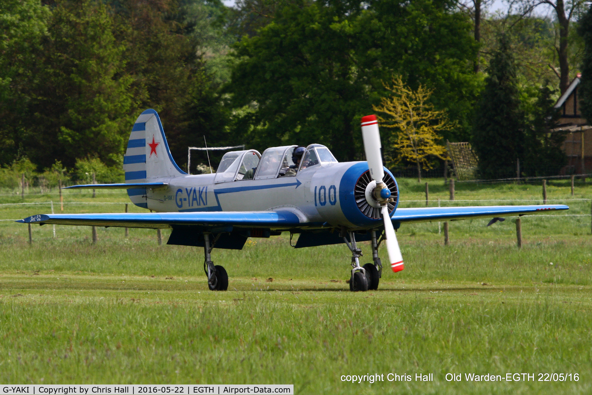 G-YAKI, 1986 Bacau Yak-52 C/N 866904, 70th Anniversary of the first flight of the de Havilland Chipmunk Fly-In at Old Warden