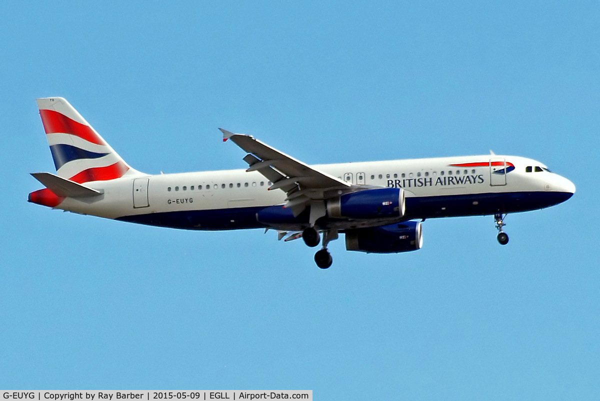 G-EUYG, 2010 Airbus A320-232 C/N 4238, Airbus A320-232 [4238] (British Airways) Home~G 09/05/2015. On approach 27L.