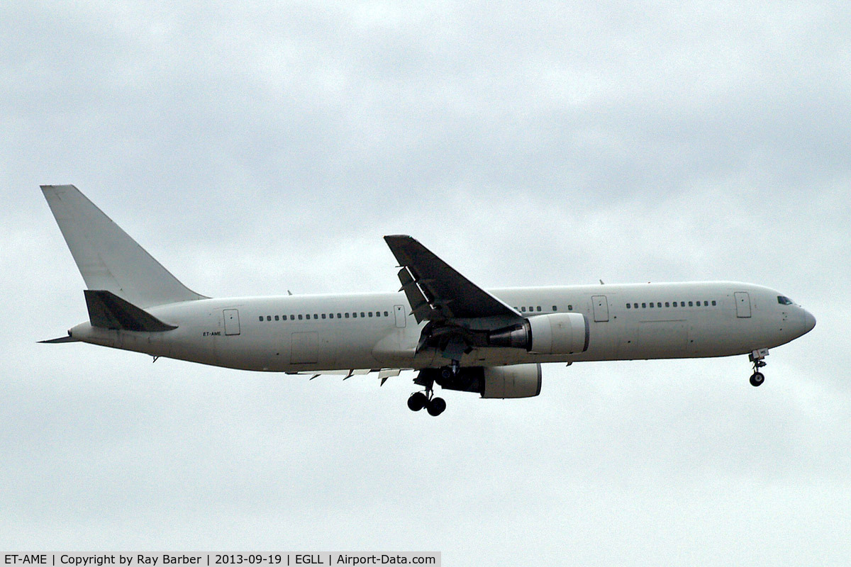 ET-AME, 1996 Boeing 767-306/ER C/N 27611, ET-AME   Boeing 767-306ER [27611] (Ethiopian Airlines) Home~G 19/09/2013. On approach 27L.