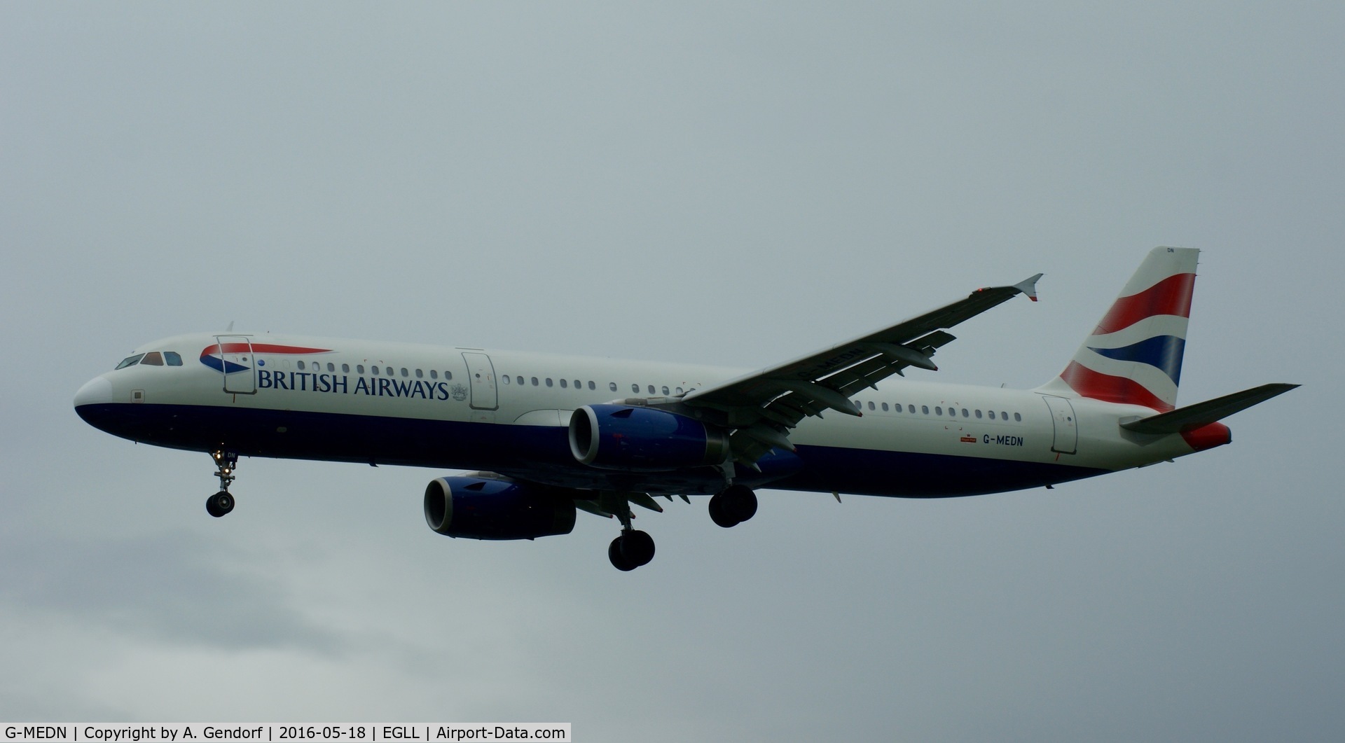 G-MEDN, 2008 Airbus A321-231 C/N 3512, British Airways, seen here on finals RWY 27L at London Heathrow(EGLL)