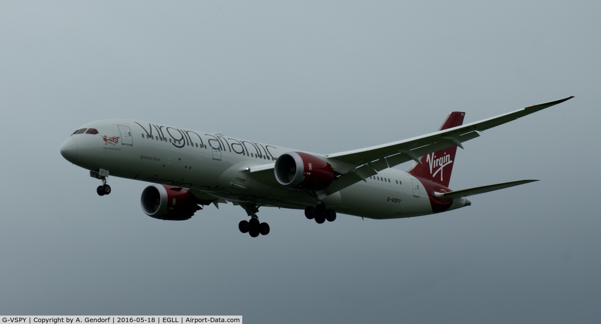 G-VSPY, 2015 Boeing 787-9 Dreamliner Dreamliner C/N 37973, Virgin Atlantic, is here approaching London Heathrow(EGLL)