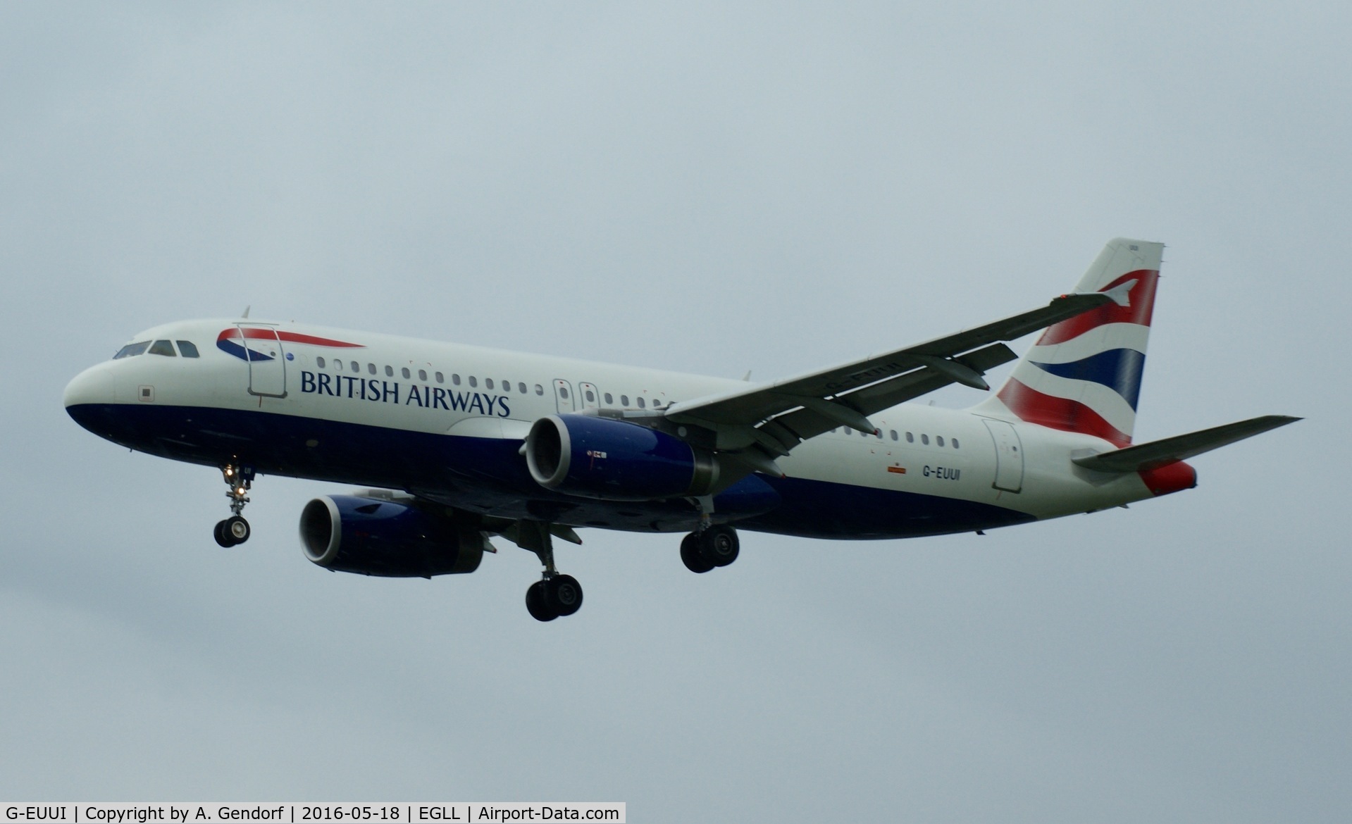 G-EUUI, 2002 Airbus A320-232 C/N 1871, British Airways, seen here approaching rwy 27L at London Heathrow(EGLL)