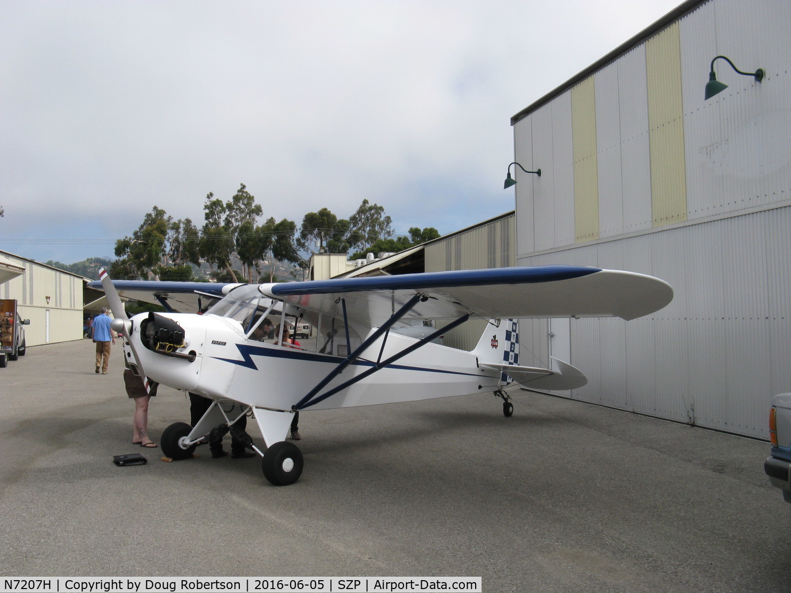 N7207H, 1946 Piper J3C-65 Cub C/N 20473, 1946 Piper J3C-65 CUB, Continental A&C65 65 Hp, Clipped wings, Experimental class, feature aircraft at Aviation Museum of Santa Paula First Sunday Open House-promoting Flight Scholarships