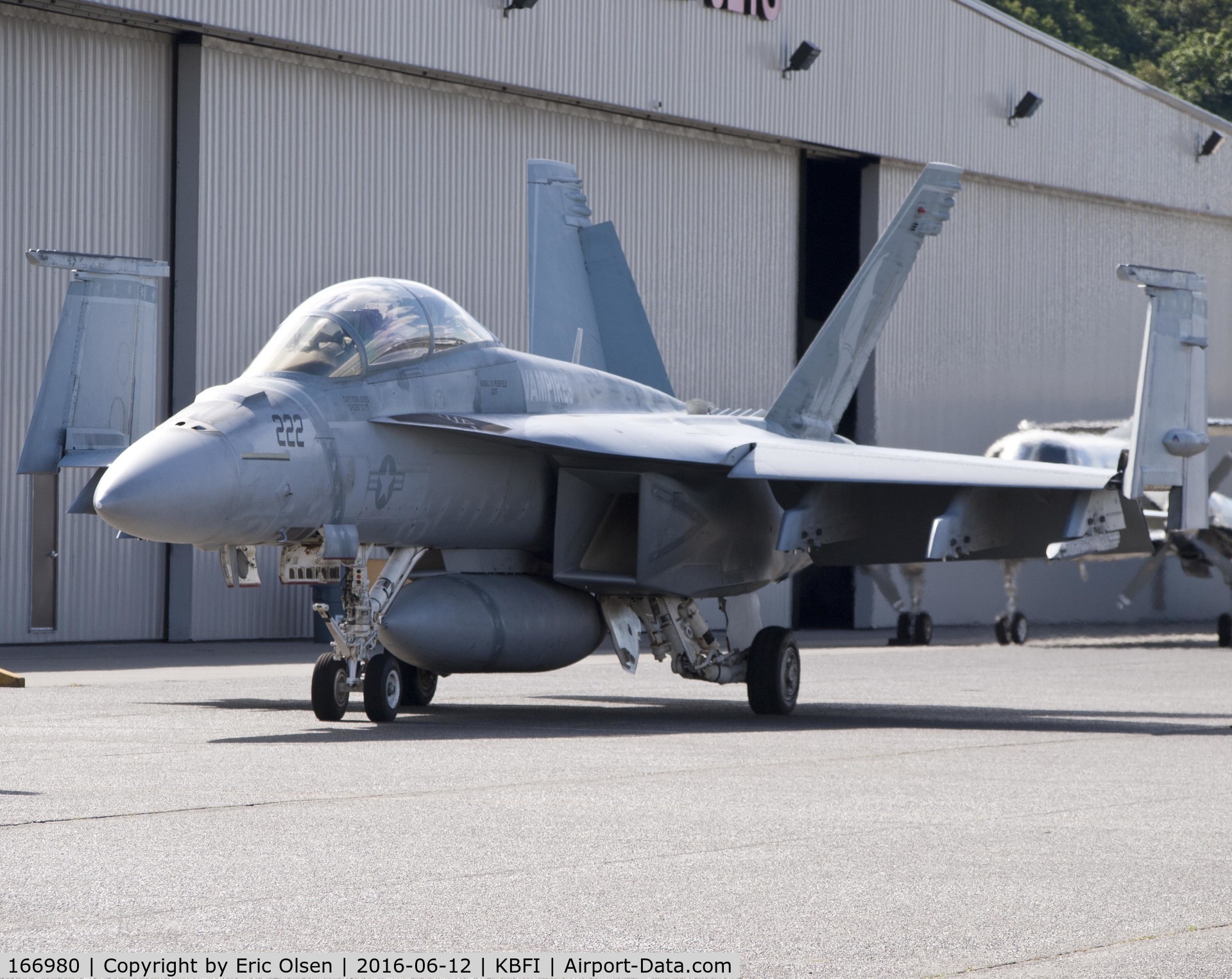 166980, Boeing F/A-18F Super Hornet C/N F255, XE-222 at Boeing Field