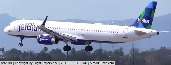 N929JB, 2014 Airbus A321-231 C/N 6031, Landing @ runway 24L