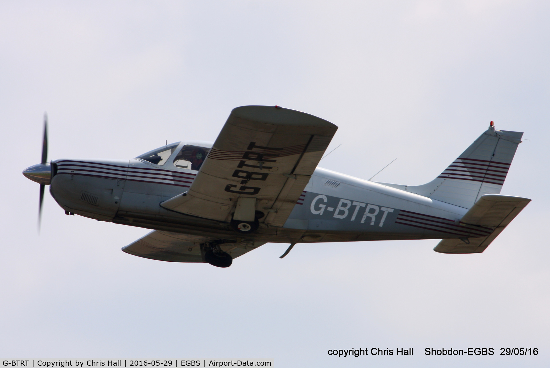 G-BTRT, 1975 Piper PA-28R-200 Cherokee Arrow C/N 28R-7535270, at Shobdon