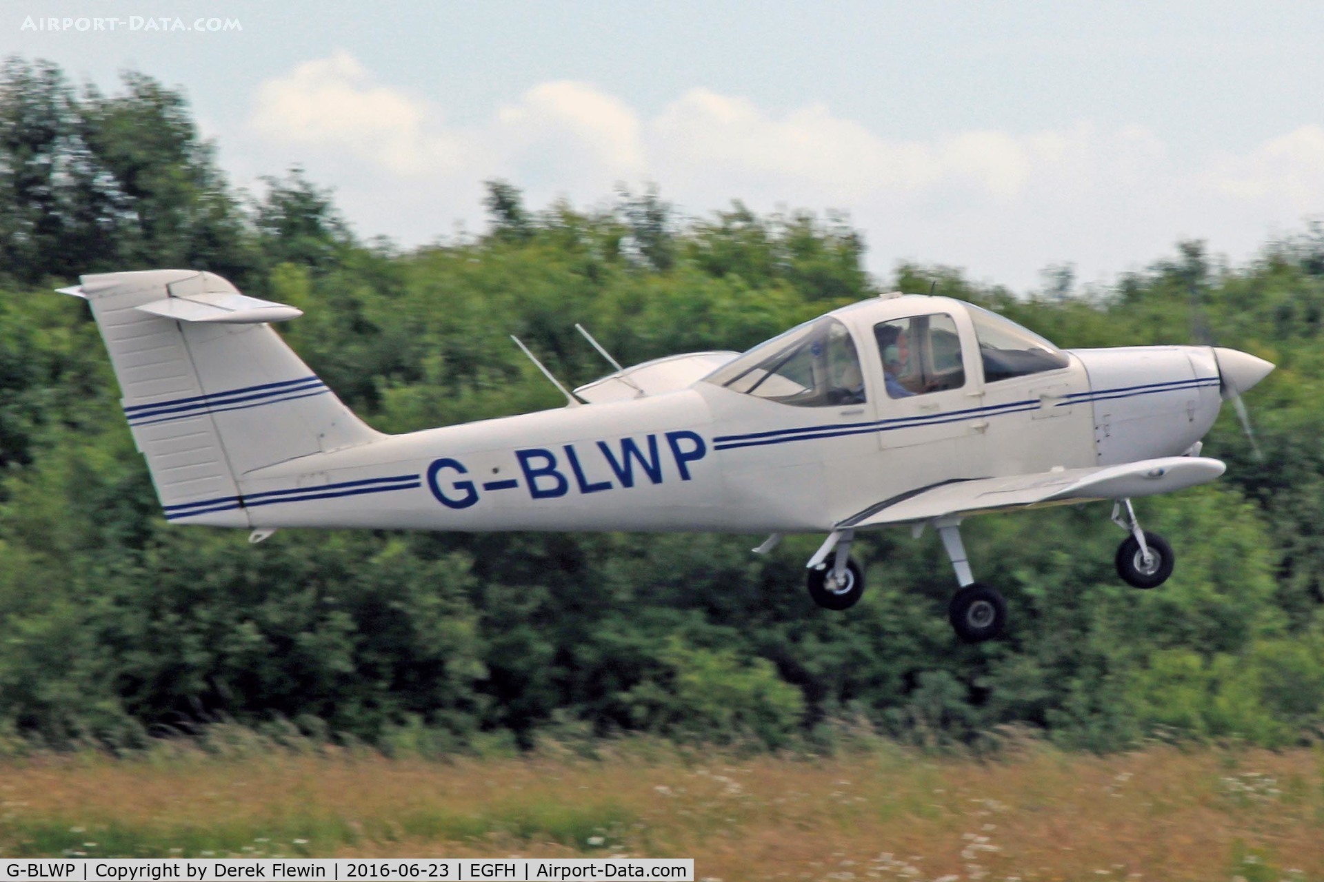 G-BLWP, 1978 Piper PA-38-112 Tomahawk Tomahawk C/N 38-78A0367, Tomahawk, Cambrian Flying Club Swansea based, previously OY-BTW, seen departing runway 28, for circuit training.